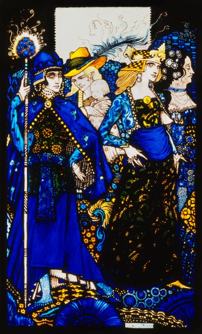 Les Reines de Saba, Meath et Connaught. "Reines", neuf panneaux de verre acides, teintés et peints, illustrant le poème de J.M. Synge, 1917 - Harry Clarke