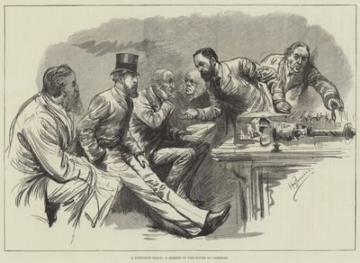 Un Point Difficile, une esquisse à la Chambre des Communes - Harry Furniss