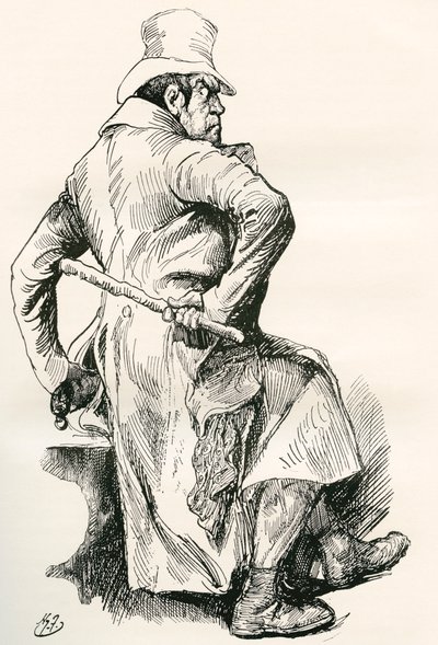 Bill Sikes. Illustration de Harry Furniss pour le roman de Charles Dickens Oliver Twist, de l