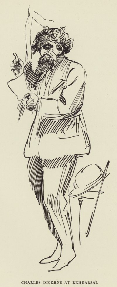 Charles Dickens en répétition - Harry Furniss