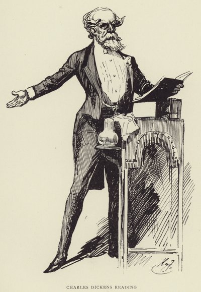 Charles Dickens lisant - Harry Furniss