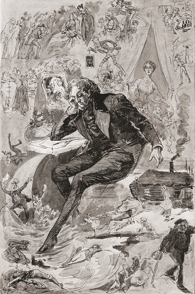 David Copperfield. Illustration par Harry Furniss pour le roman de Charles Dickens David Copperfield, de l