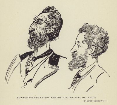 Edward Bulwer Lytton et son fils le Comte de Lytton, Owen Meredith - Harry Furniss