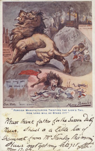 Fabricants étrangers tordant la queue du lion. Combien de temps le supportera-t-il - Harry Furniss