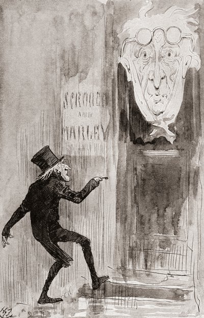 Illustration pour Un chant de Noël des Livres de Noël de Charles Dickens - Harry Furniss