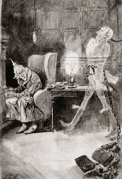 Illustration pour Un chant de Noël des Livres de Noël de Charles Dickens - Harry Furniss