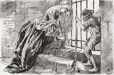 Lady Dedlock et Jo (illustration de Harry Furniss pour le roman de Charles Dickens, Bleak House) - Harry Furniss