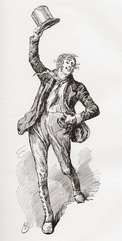 Mark Tapley. Illustration par Harry Furniss pour le roman de Charles Dickens 