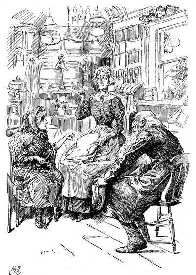 M. Riah et Mlle Wren aux Six Jolly Fellowship Porters, 1912 - Harry Furniss