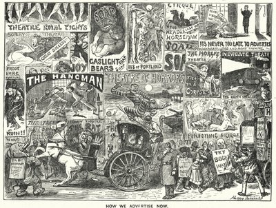 Caricature de Punch : Comment nous faisons de la publicité maintenant - Harry Furniss