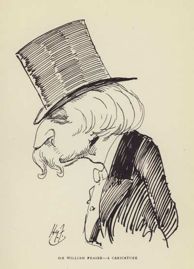 Sir William Fraser, une caricature - Harry Furniss