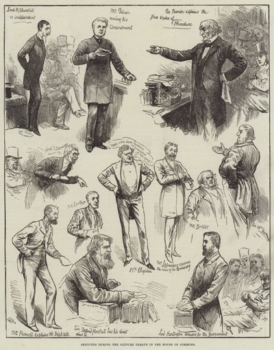 Esquisses pendant le débat de clôture à la Chambre des communes - Harry Furniss