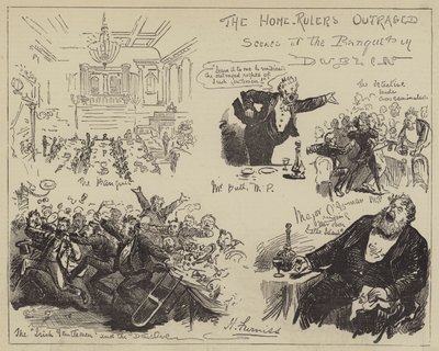Les Home-Rulers indignés, scènes au banquet de Dublin - Harry Furniss