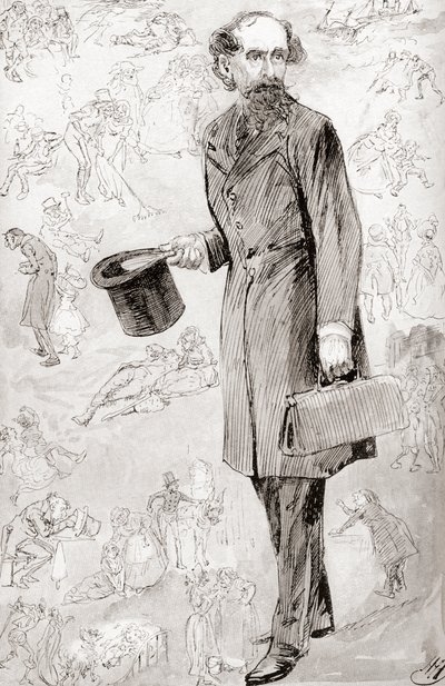 Le Voyageur Non Commercial. Illustration par Harry Furniss pour la nouvelle 