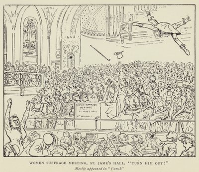Réunion pour le suffrage des femmes, St James Hall, Expulsez-le! - Harry Furniss