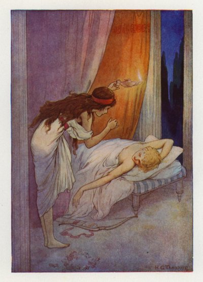 Cupidon, comme leep (litho couleur) - Harry George Theaker