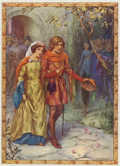 "Il a épousé une dame de haute naissance", The Story of Gamelyn (lithographie couleur) - Harry George Theaker