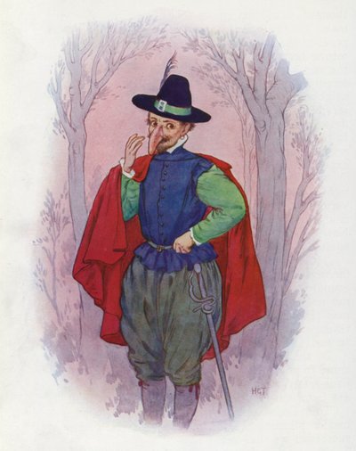 Illustration pour Don Quichotte (lithographie couleur) - Harry George Theaker