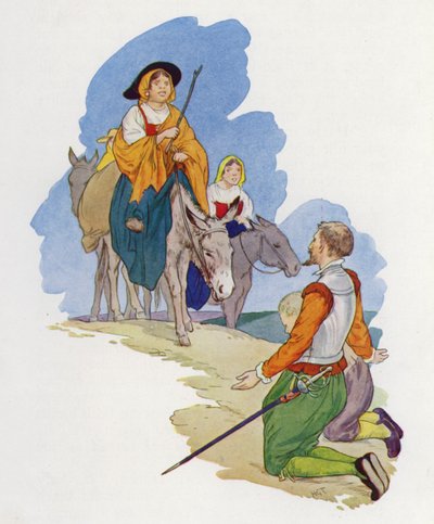 Illustration pour Don Quichotte (lithographie couleur) - Harry George Theaker