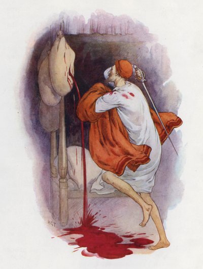 Illustration pour Don Quichotte (lithographie couleur) - Harry George Theaker