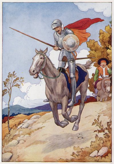 Illustration pour Don Quichotte (lithographie couleur) - Harry George Theaker