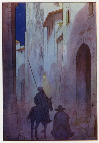 Illustration pour Don Quichotte (lithographie couleur) - Harry George Theaker