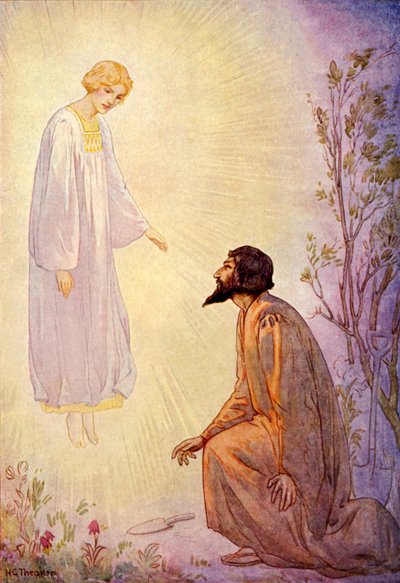 Joseph visité par un bel esprit (lithographie couleur) - Harry George Theaker