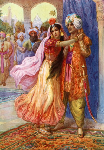"Let me Share Thine Exile" (lithographie couleur) - Harry George Theaker
