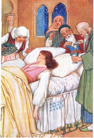 La princesse Aldebonda et ses médecins (dans l