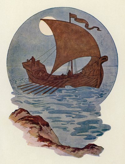 Il a été construit comme un navire de guerre nordique (lithographie couleur) - Harry George Theaker