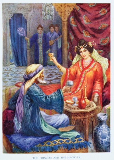 La princesse et le magicien, illustration tirée de "Children
