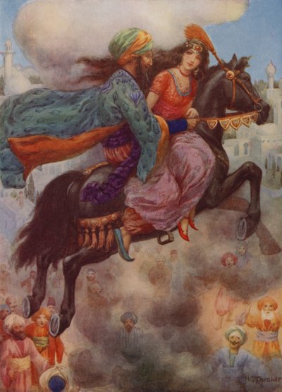 La princesse retourne en Perse (lithographie couleur) - Harry George Theaker