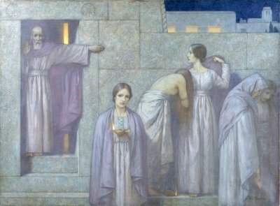 Les vierges sages et les vierges folles (huile sur toile) - Harry George Theaker