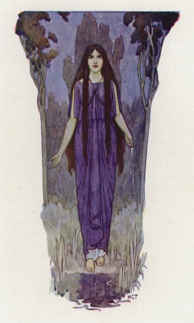 Là, dans le silence des bois, Médée se tiendrait (lithographie couleur) - Harry George Theaker