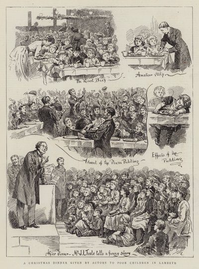 Un dîner de Noël offert par des acteurs à des enfants pauvres à Lambeth - Harry Hamilton Johnston