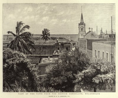 Vue de la ville depuis le consulat britannique, Mozambique - Harry Hamilton Johnston