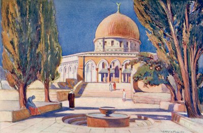 Le Dôme du Rocher sur le Mont du Temple, Jérusalem, Palestine, vers 1910, tiré de A Book of Modern Palestine par Richard Penlake pub. vers 1910 - Harry Morley