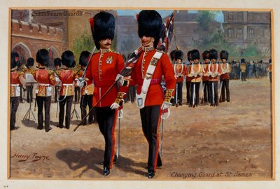 Les Coldstream Guards changeant de garde à St James, vers 1905 - Harry Payne