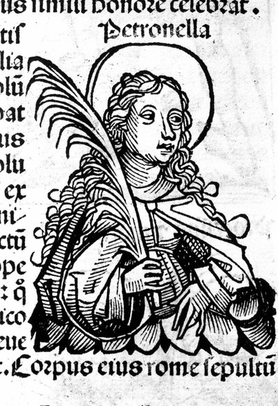 Portrait de Sainte Pétronille. Xylographie d