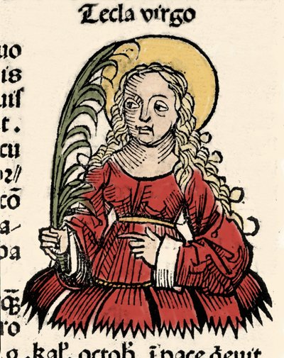 Représentation de la Vierge et du Martyre de Thècle d