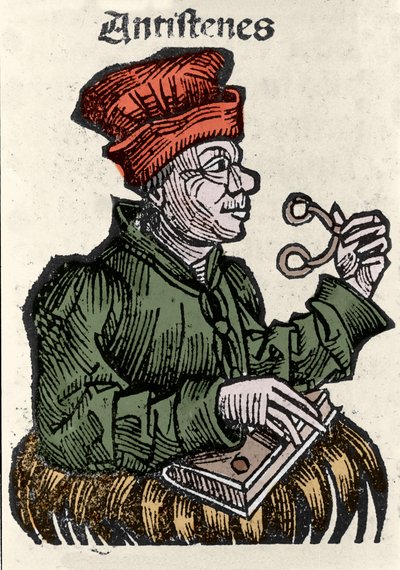 Le philosophe grec Antisthène (444-365 av. J.-C.). Xylographie des « Chroniques de Nuremberg » par Hartmann Schedel - Hartmann Schedel