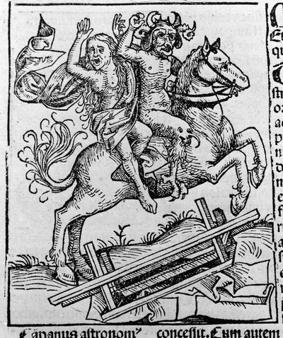 Le Roi, la Sorcière et le Crapaud de Berkeley par Guillaume de Malmesbury. "Représentation de la Sorcière de Berkeley exhumée du cercueil par les démons". Gravure de Hartmann Schedel "Liber chronicarum", Nuremberg 1493 - Hartmann Schedel