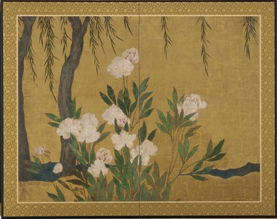 Pivoines et saules - Hasegawa Tonin