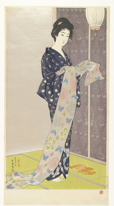 Jeune femme en kimono d
