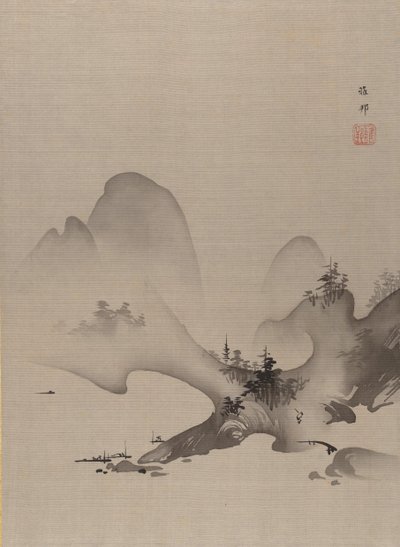 Lac et montagnes, vers 1885-89 - Hashimoto Gaho