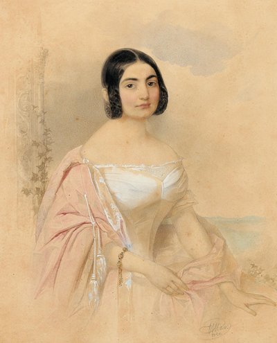 Portrait de la comtesse Marie von Tattenbach, née von Lion, 1840 - Hau