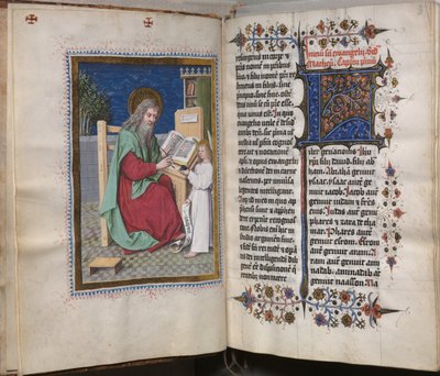 Livre des Évangiles avec Portraits des Évangélistes : Initiale décorée - Hausbuch Master