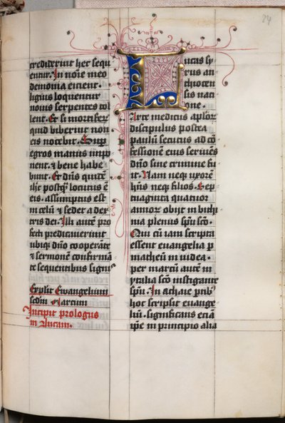 Livre des Évangiles avec Portraits des Évangélistes : Initiale décorée - Hausbuch Master