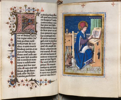 Livre des Évangiles avec Portraits des Évangélistes : Initiale décorée - Hausbuch Master
