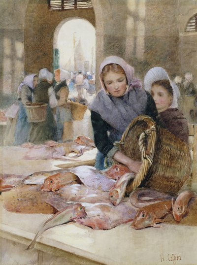 Femmes au marché aux poissons, Boulogne - Hector Caffieri